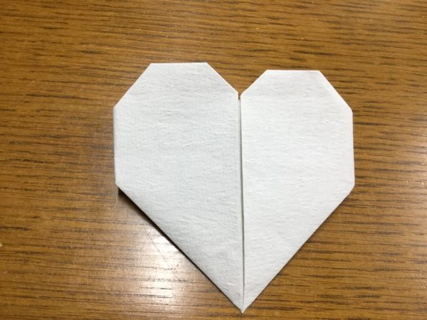 手紙 折り方 ハート　長方形