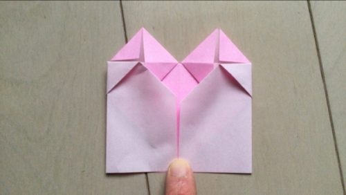 ハート　折り紙　正方形　簡単　折り方　作り方